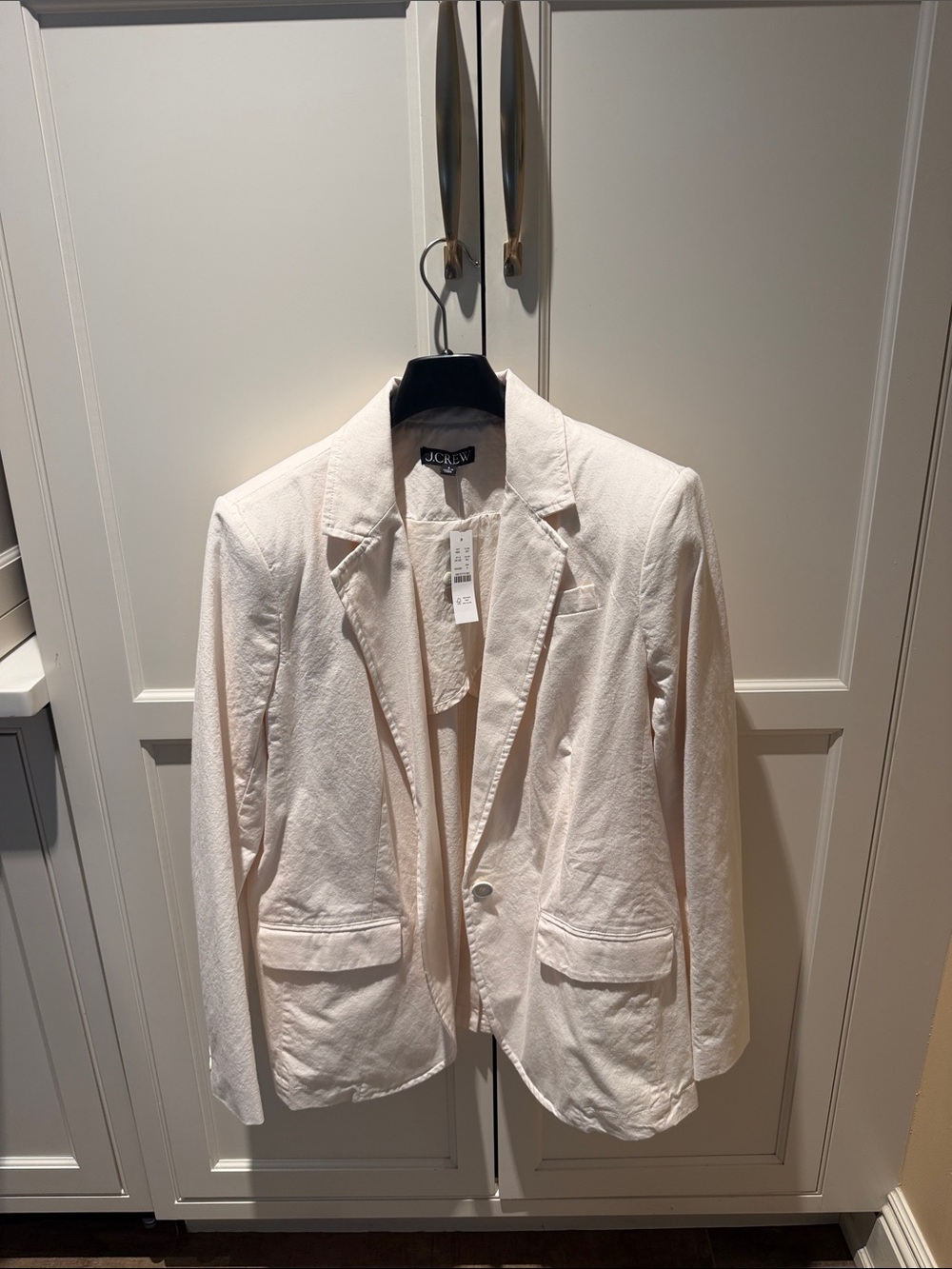 J. Crew Pale white Easy Fit Button Blazer